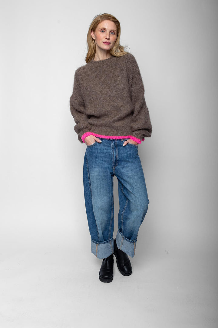 Emily van den Bergh Damen Strickpullover – taupe