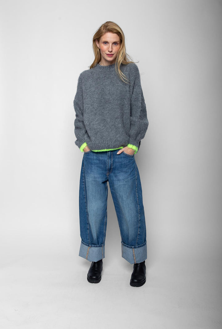 Emily van den Bergh Damen Strickpullover – grau