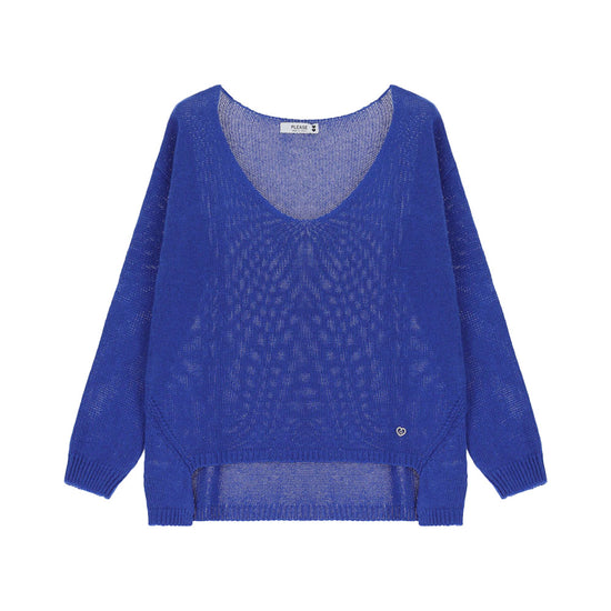 Please Damen Strickpullover mit V-Ausschnitt