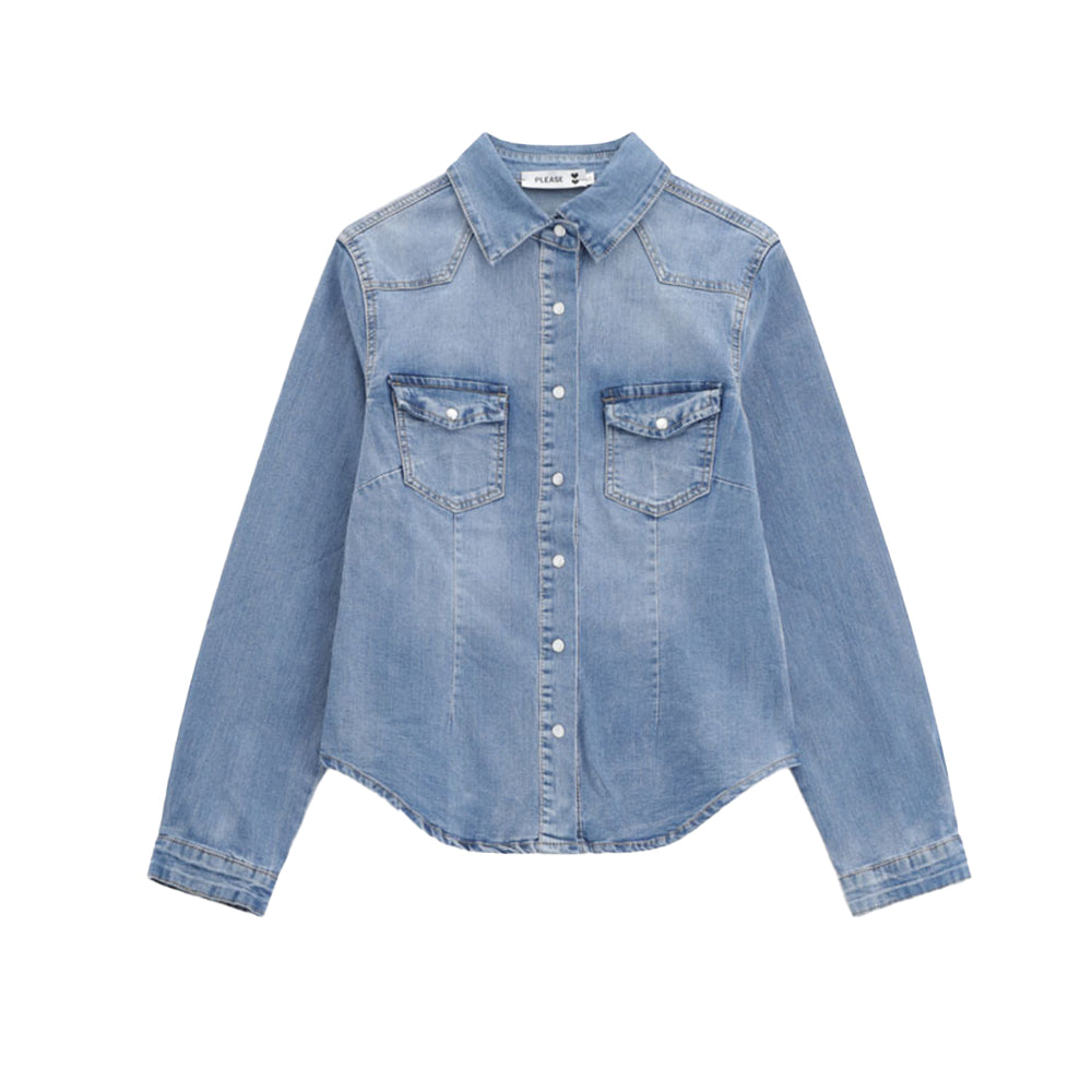 Please Damen Jeans-Hemdblusen