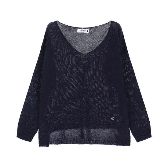 Please Damen Strickpullover mit V-Ausschnitt
