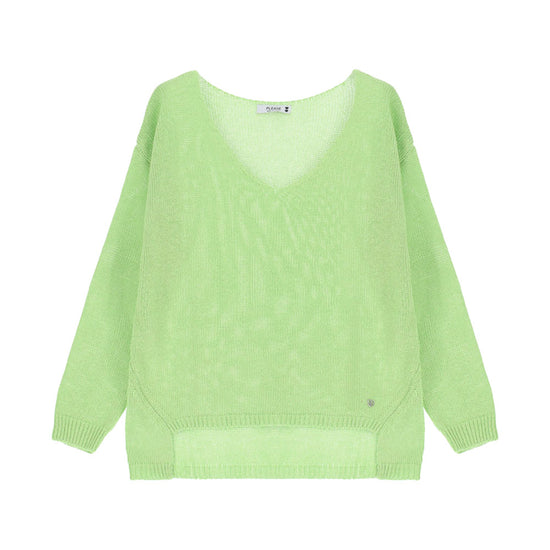 Please Damen Strickpullover mit V-Ausschnitt