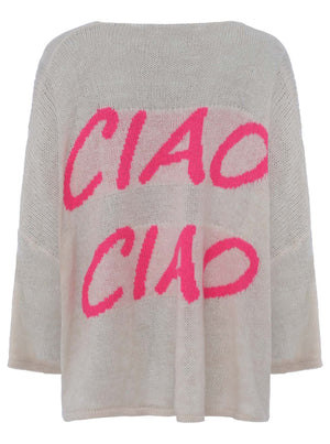 Zwillingsherz Damen Pullover Oversize "Ciao Ciao"