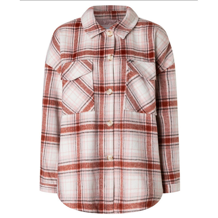 Timezone Damen Hemdjacke Check Overcoat-blush checks