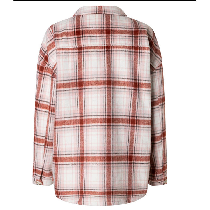 Timezone Damen Hemdjacke Check Overcoat-blush checks