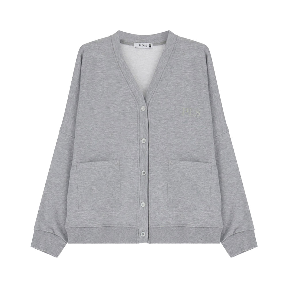 Please Damen Oversize Cropped College-Sweatjacke