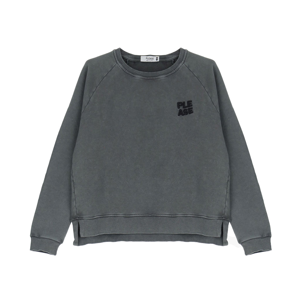 Please Damen Oversize Cropped Sweatshirt - grigio