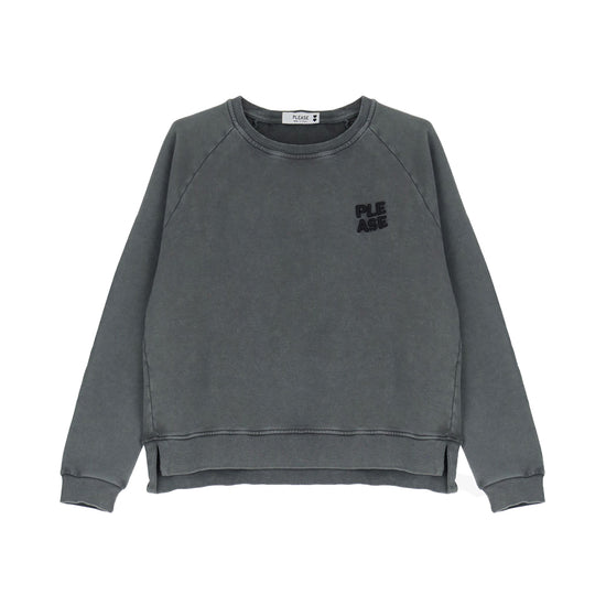 Please Damen Oversize Cropped Sweatshirt - grigio