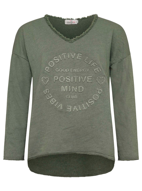 Zwillingsherz Damen Sweatshirt BW "Positive Mind"