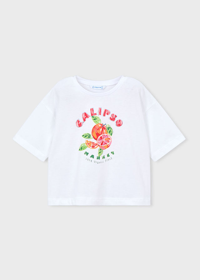 Mayoral Mädchen T-Shirt 3016 – weiss-kaki