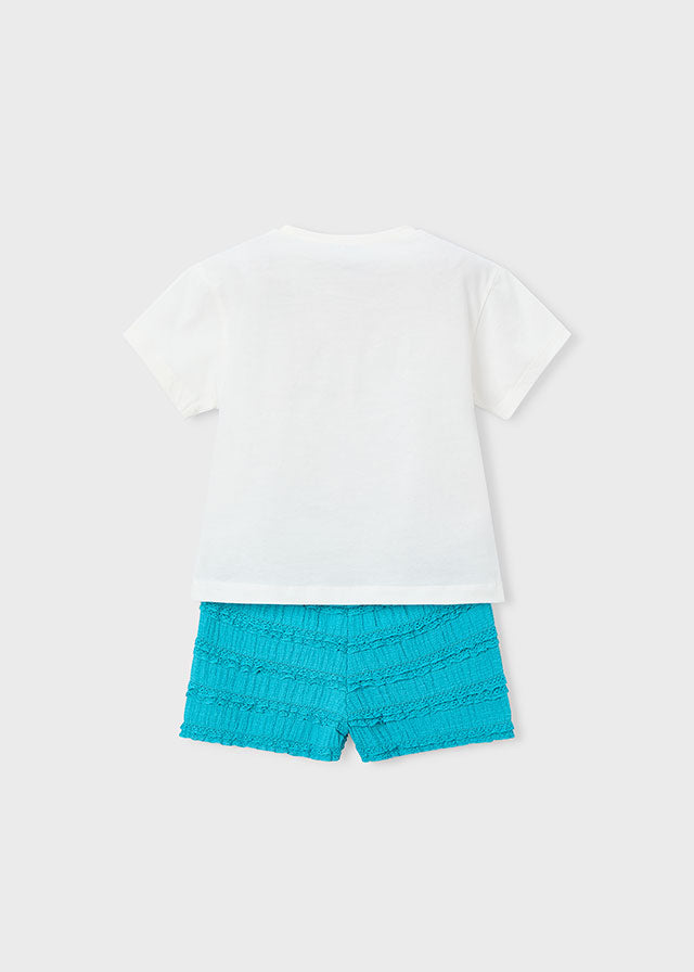 Mayoral Mädchen T-Shirt mit Shorts 3231 – pazifik