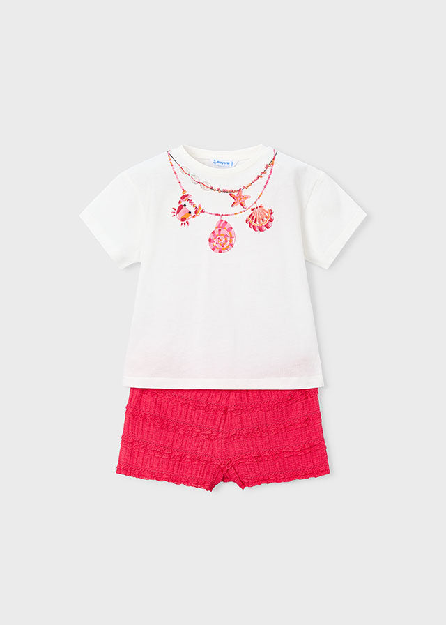 Mayoral Mädchen T-Shirt mit Shorts 3231 – mohn