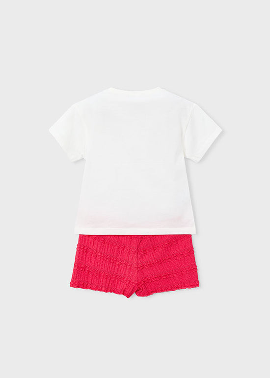 Mayoral Mädchen T-Shirt mit Shorts 3231 – mohn