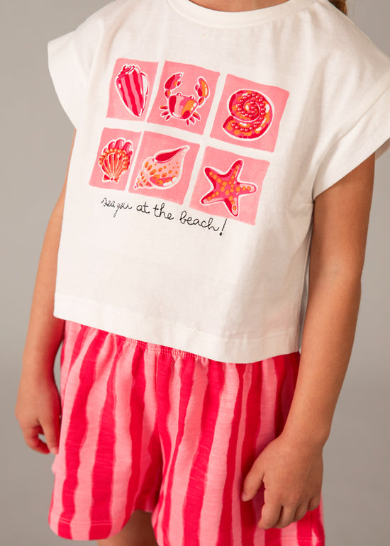 Mayoral Mädchen T-Shirt mit Short 3234 – mohn