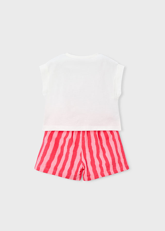 Mayoral Mädchen T-Shirt mit Short 3234 – mohn