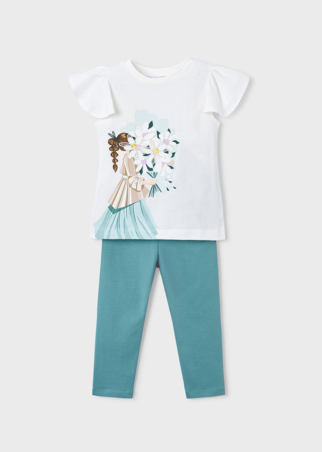 Mayoral Mädchen T-Shirt mit Leggings 3724 – minze