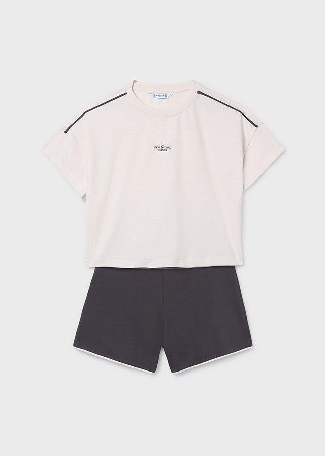 Mayoral Mädchen T-Shirt mit Short 6209 – anthrazit