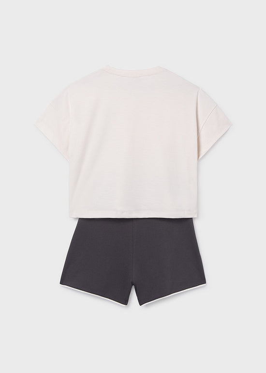 Mayoral Mädchen T-Shirt mit Short 6209 – anthrazit