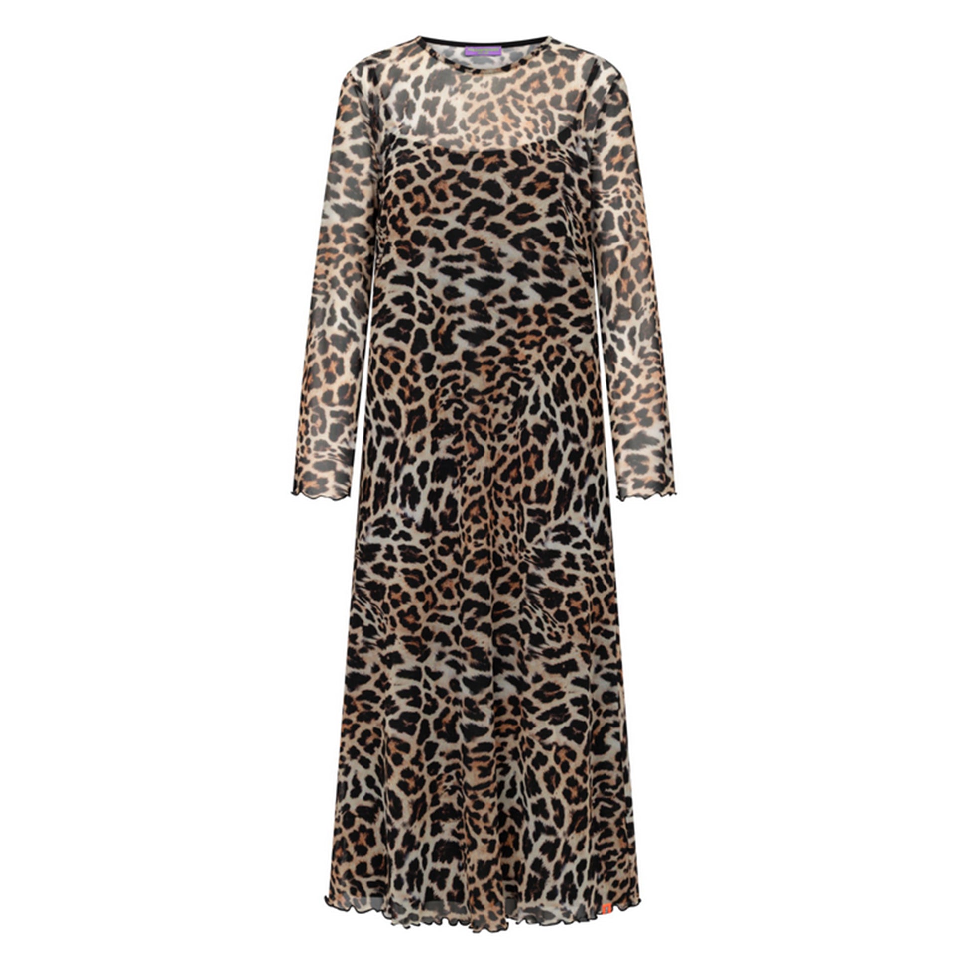 Frieda & Freddies Damen Maxikleid im Leo-Print – desert beige