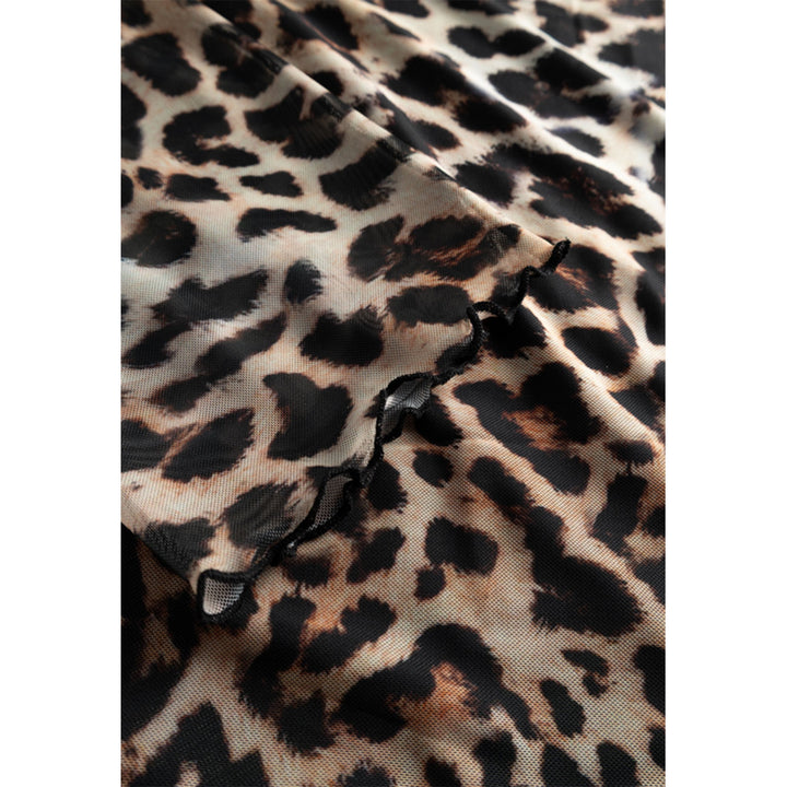 Frieda & Freddies Damen Maxikleid im Leo-Print – desert beige