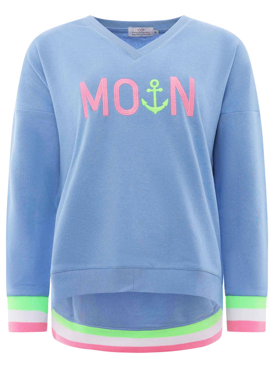Zwillingsherz Damen Sweatshirt V-Neck "MoinZH"