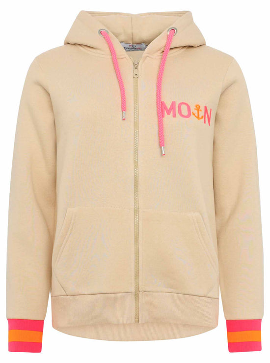 Zwillingsherz Damen Kapuzensweatjacke BW "MOIN"