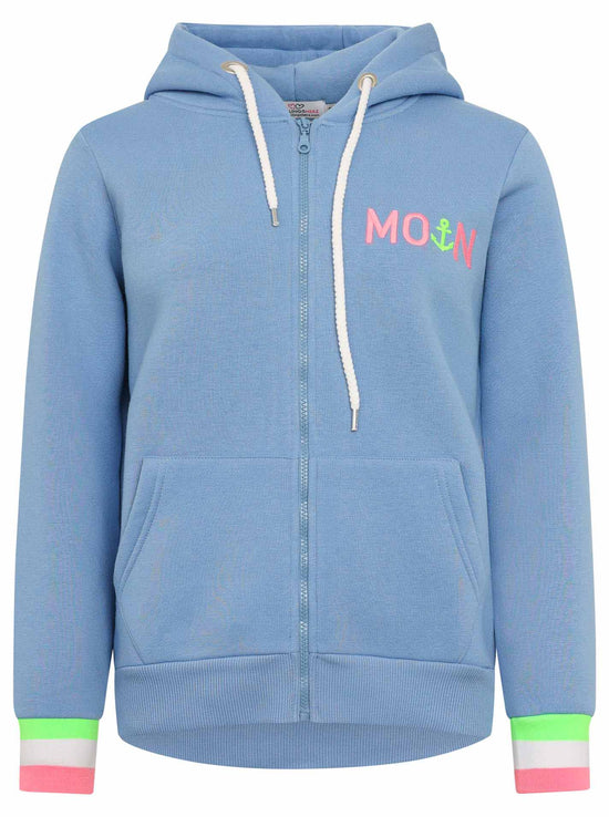 Zwillingsherz Damen Kapuzensweatjacke BW "MOIN"