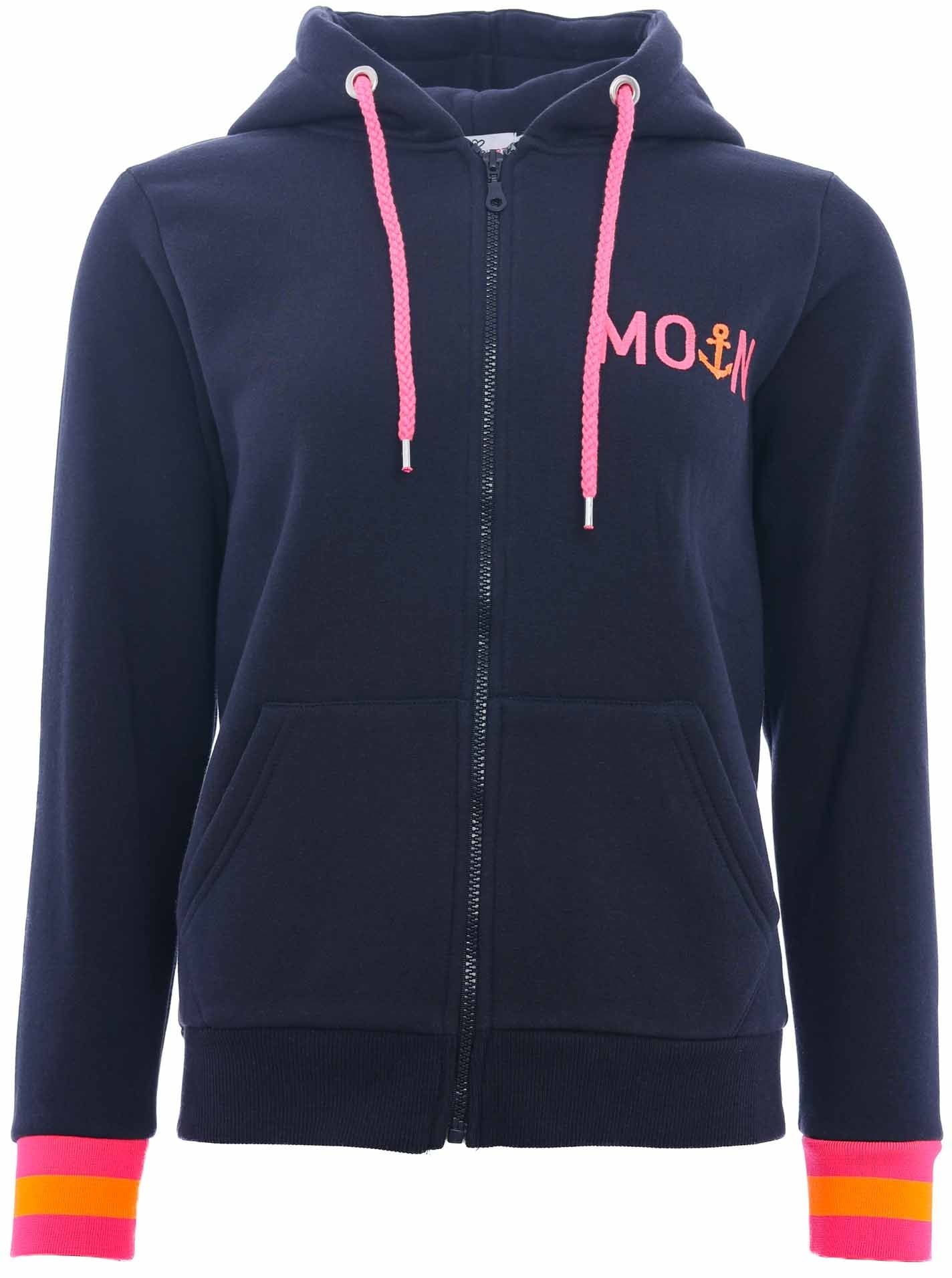 Zwillingsherz Damen Kapuzensweatjacke BW "MOIN"
