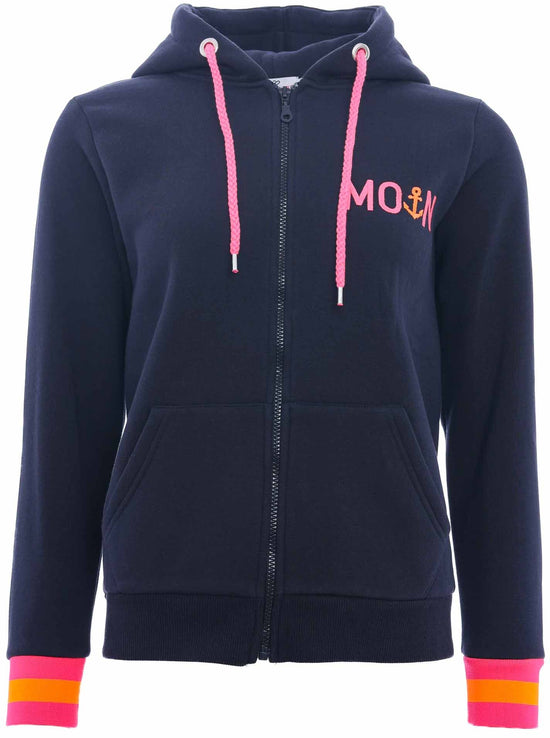 Zwillingsherz Damen Kapuzensweatjacke BW "MOIN"