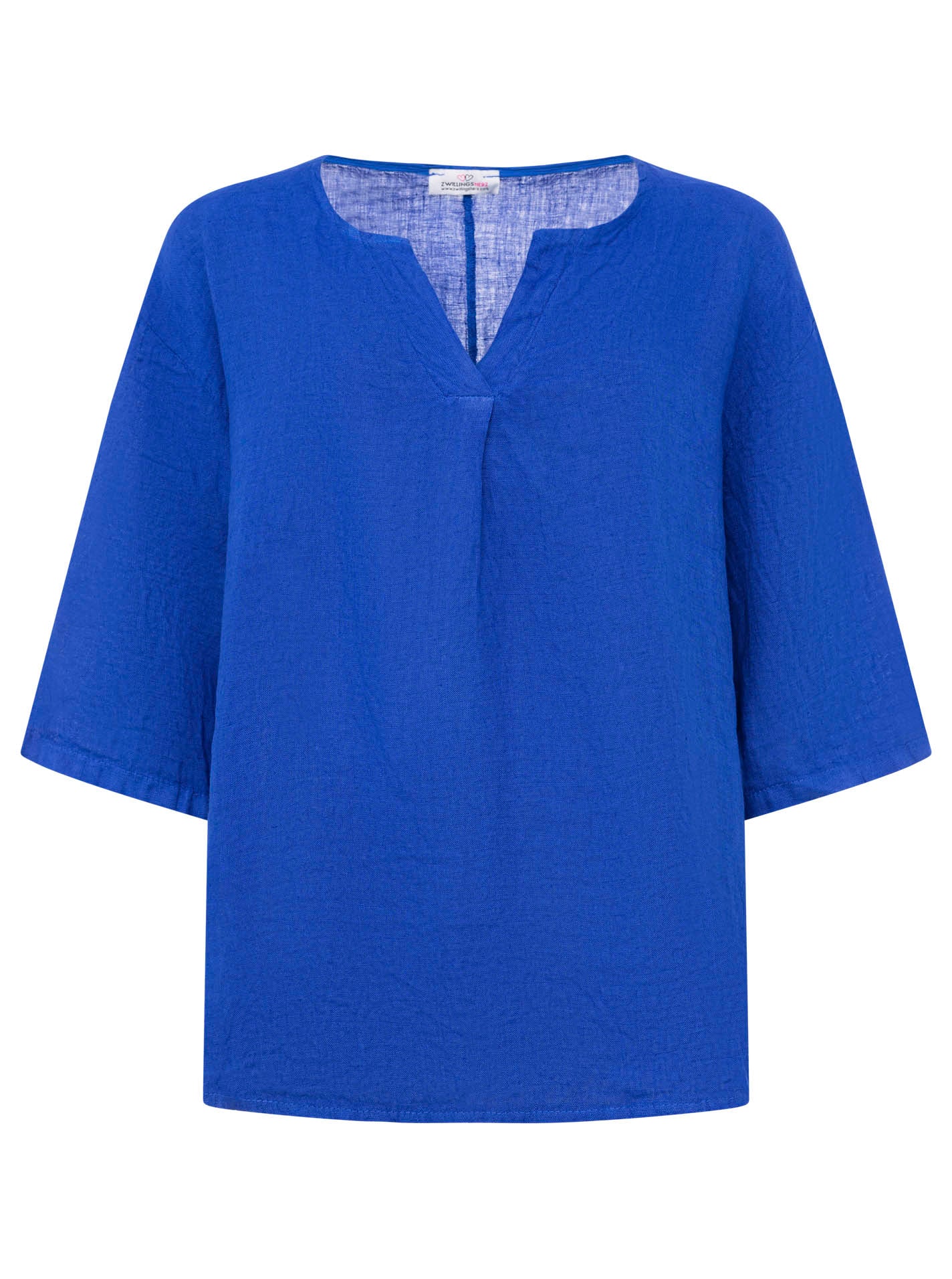 Zwillingsherz Damen Leinen Bluse "V-Schnitt"