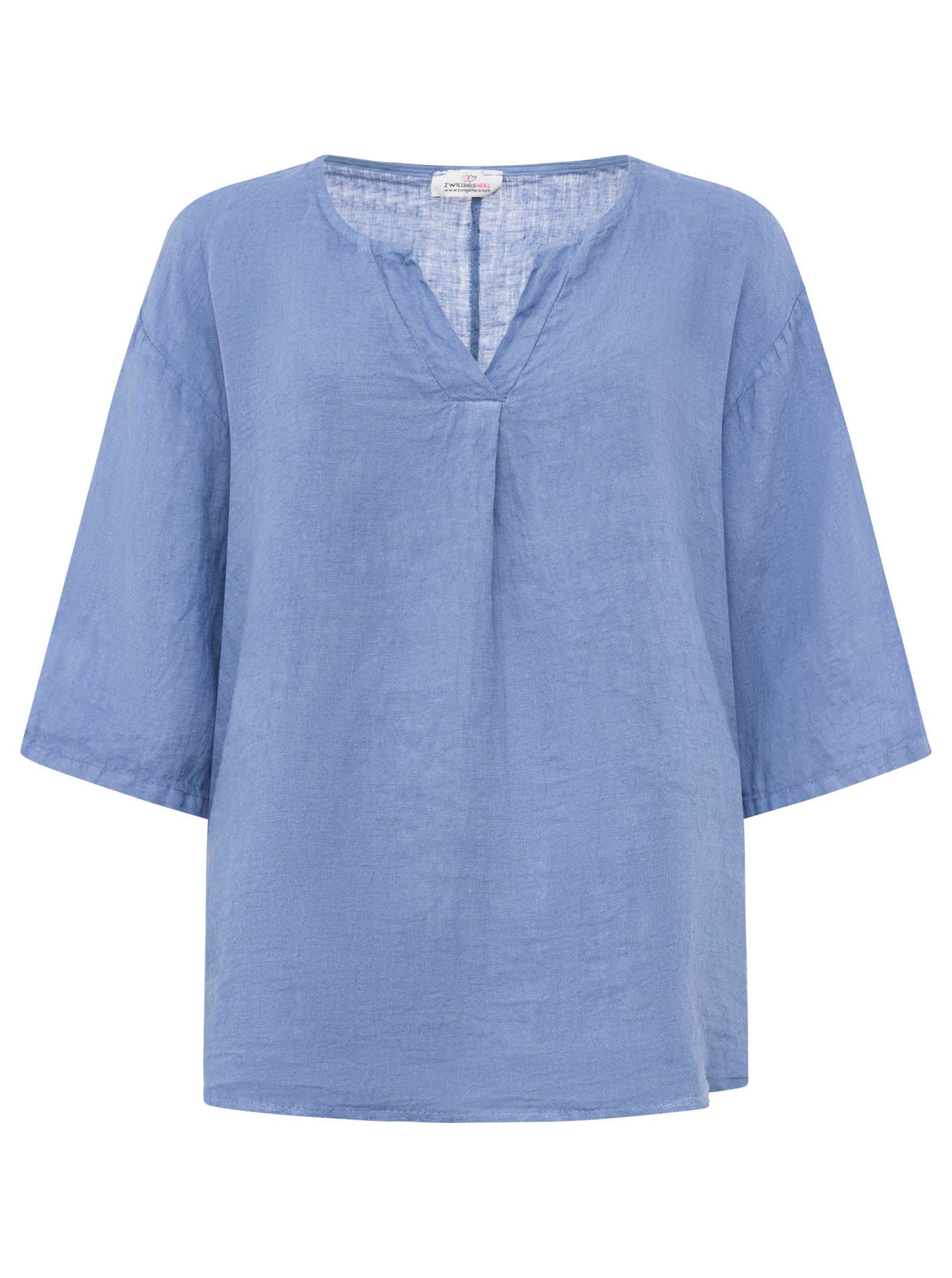 Zwillingsherz Damen Leinen Bluse "V-Schnitt"
