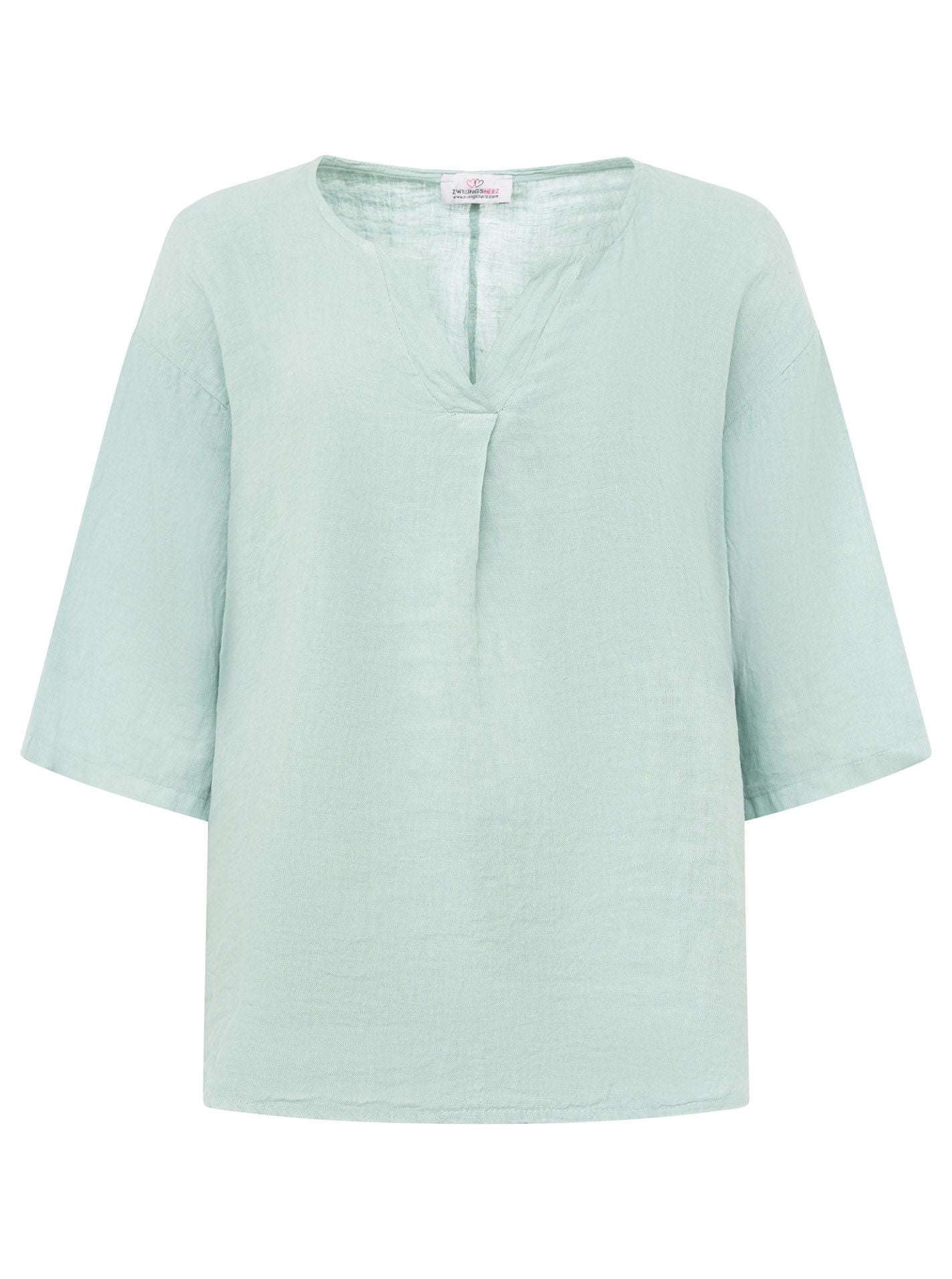 Zwillingsherz Damen Leinen Bluse "V-Schnitt"