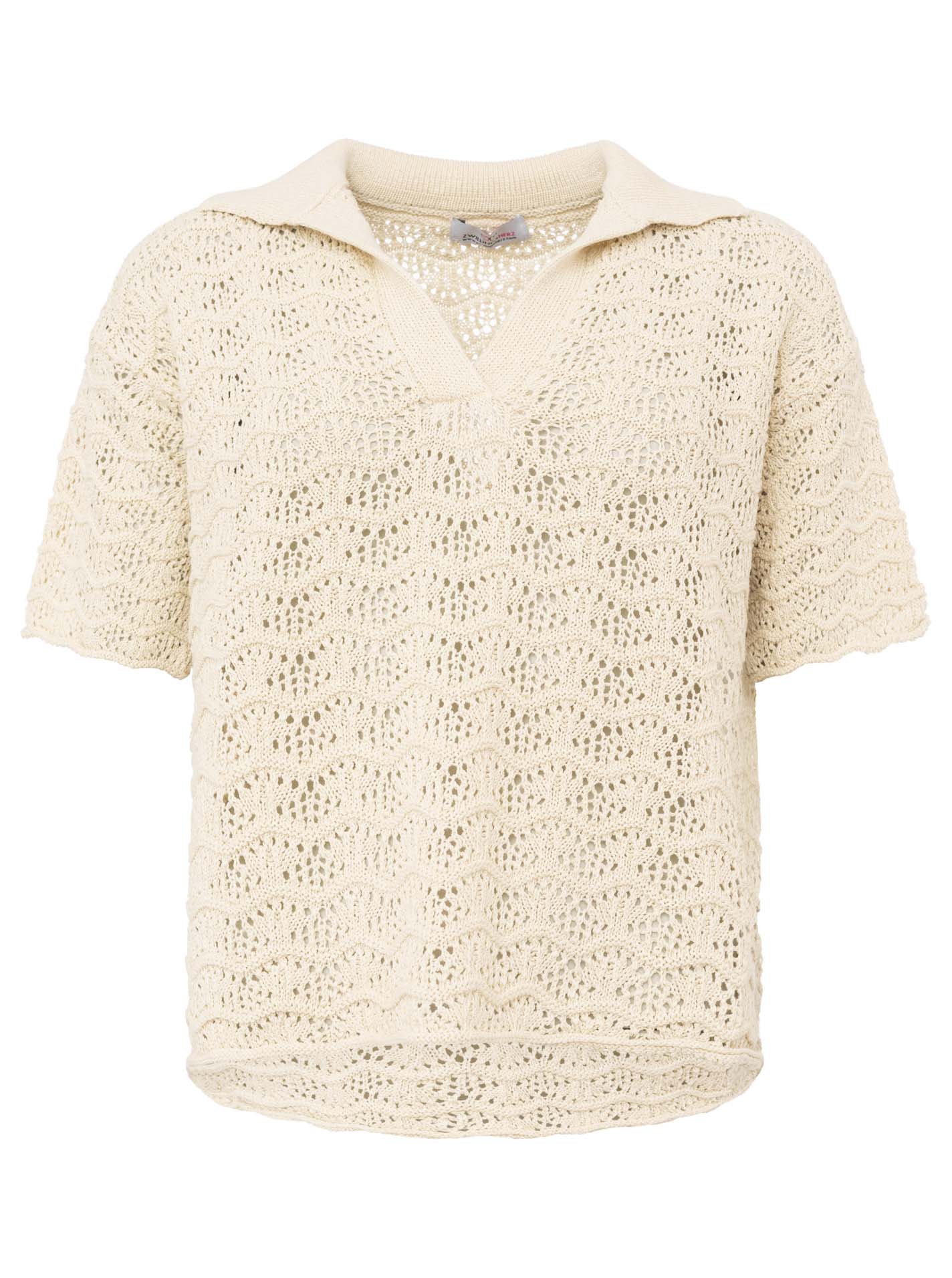 Zwillingsherz Damen Polo Strick Shirt "Ajour"