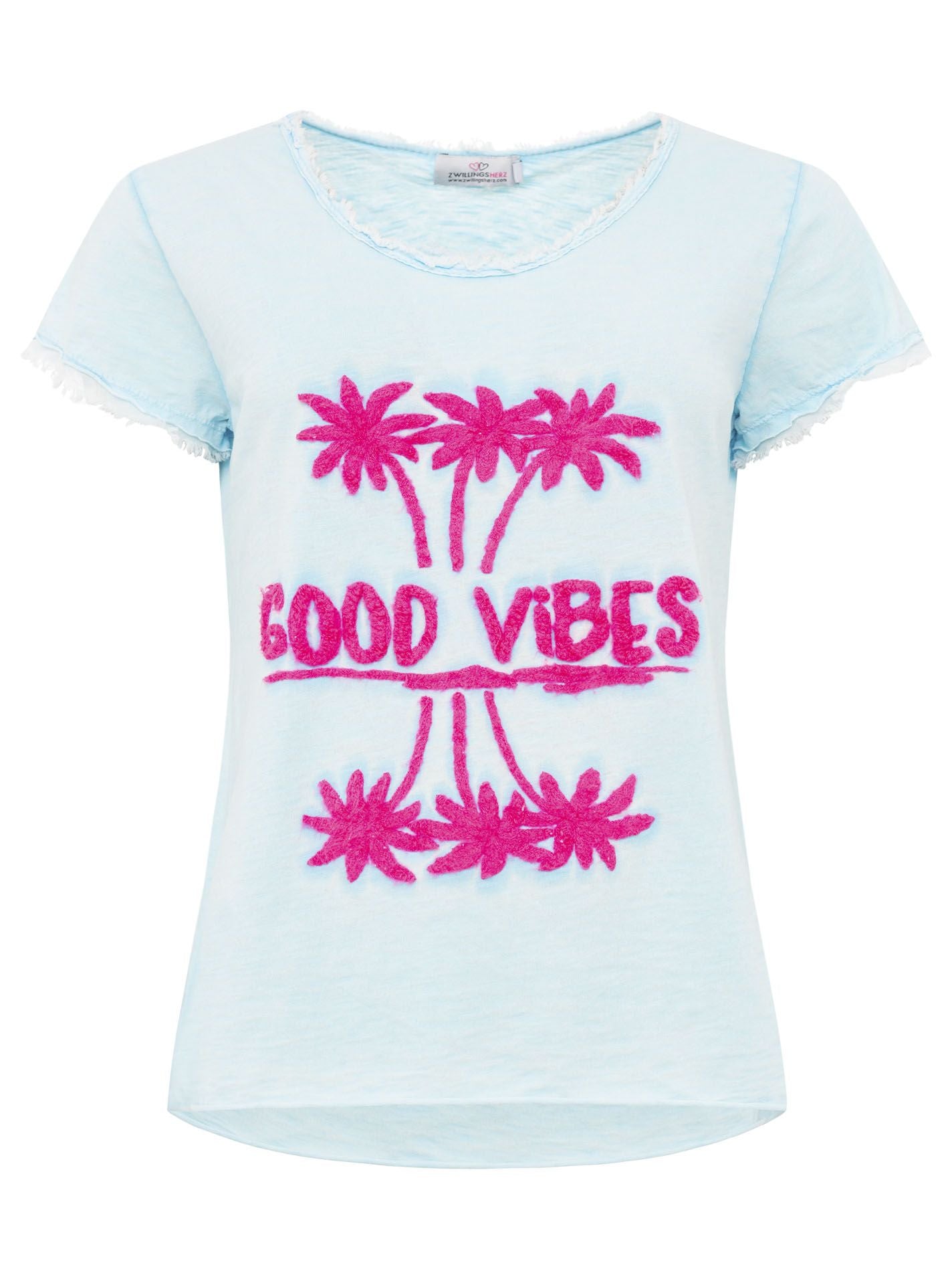 Zwillingsherz Damen T-Shirt BW "Good Vibes"