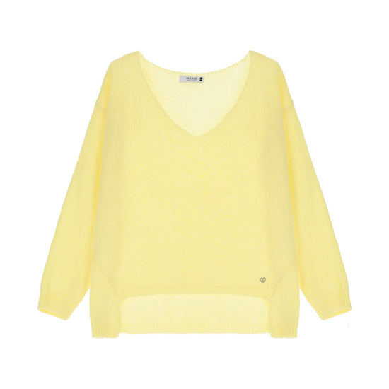 Please Damen Strickpullover mit V-Ausschnitt