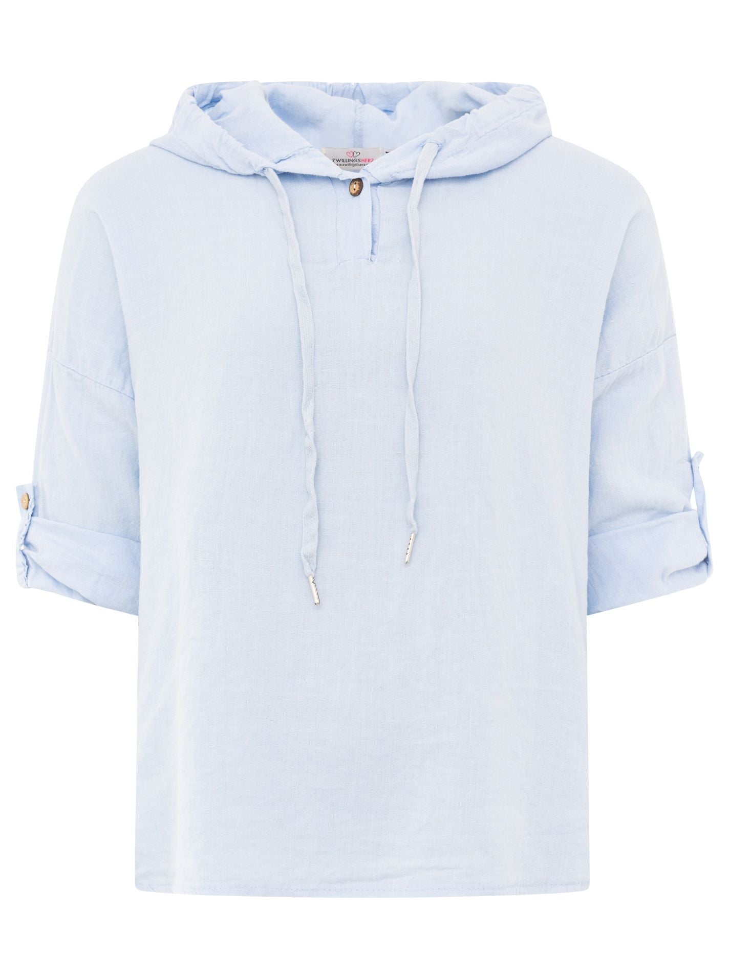 Zwillingsherz Damen Leinen Hoodie Bluse "Uni"