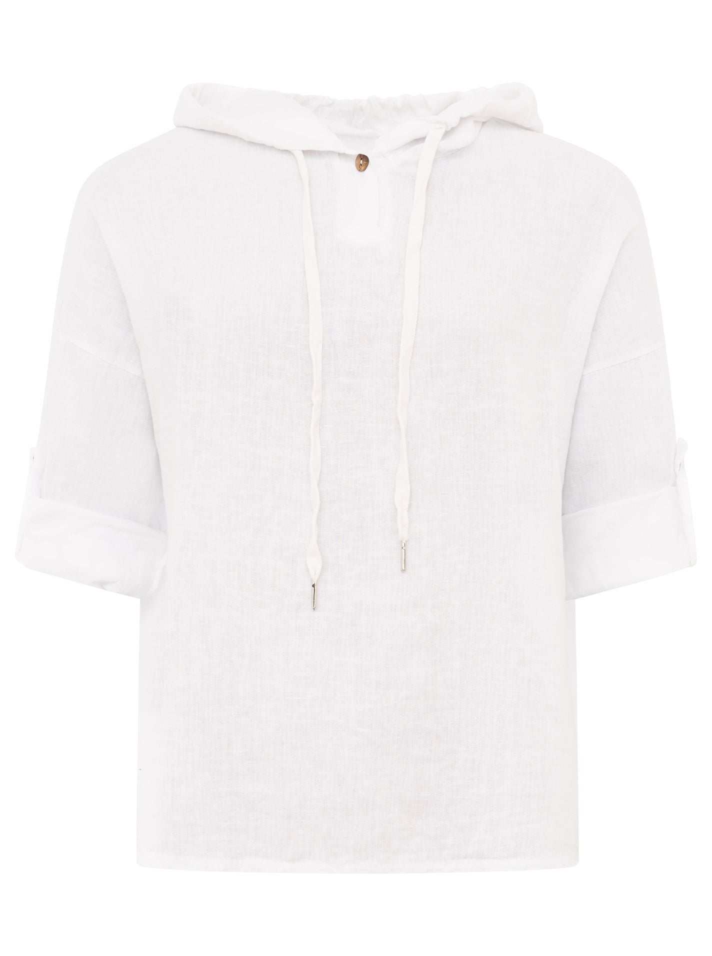 Zwillingsherz Damen Leinen Hoodie Bluse "Uni"