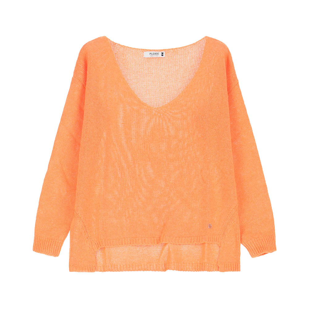 Please Damen Strickpullover mit V-Ausschnitt