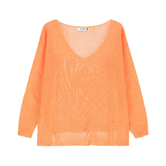 Please Damen Strickpullover mit V-Ausschnitt