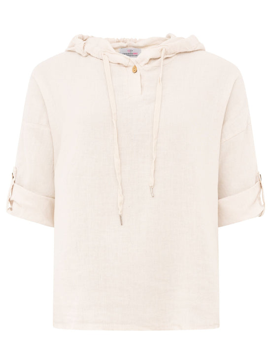 Zwillingsherz Damen Leinen Hoodie Bluse "Uni"