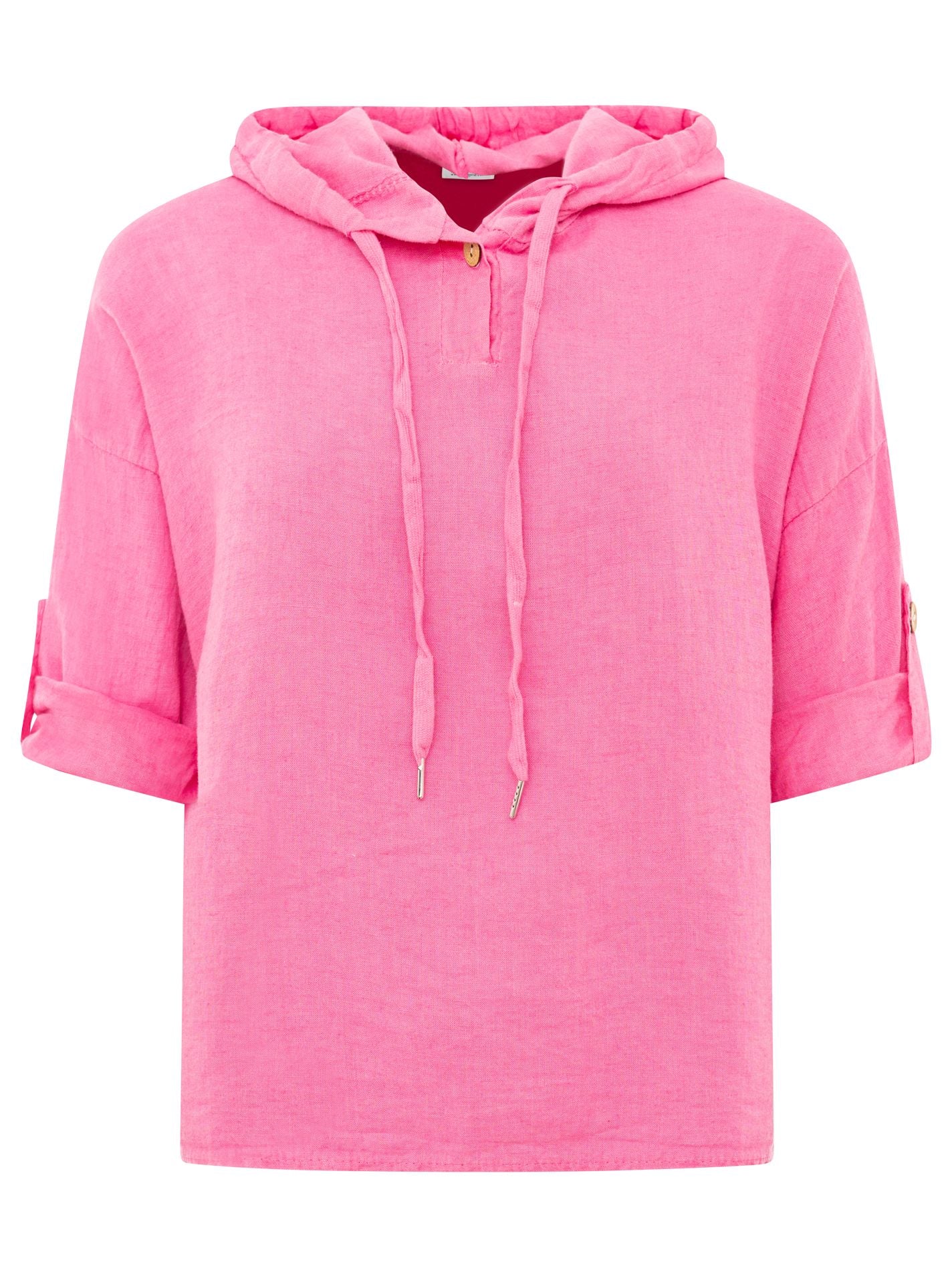 Zwillingsherz Damen Leinen Hoodie Bluse "Uni"