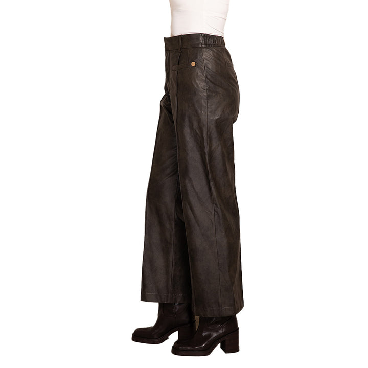 Zhrill Damen Hose Lederoptik ZHNENI - coffee