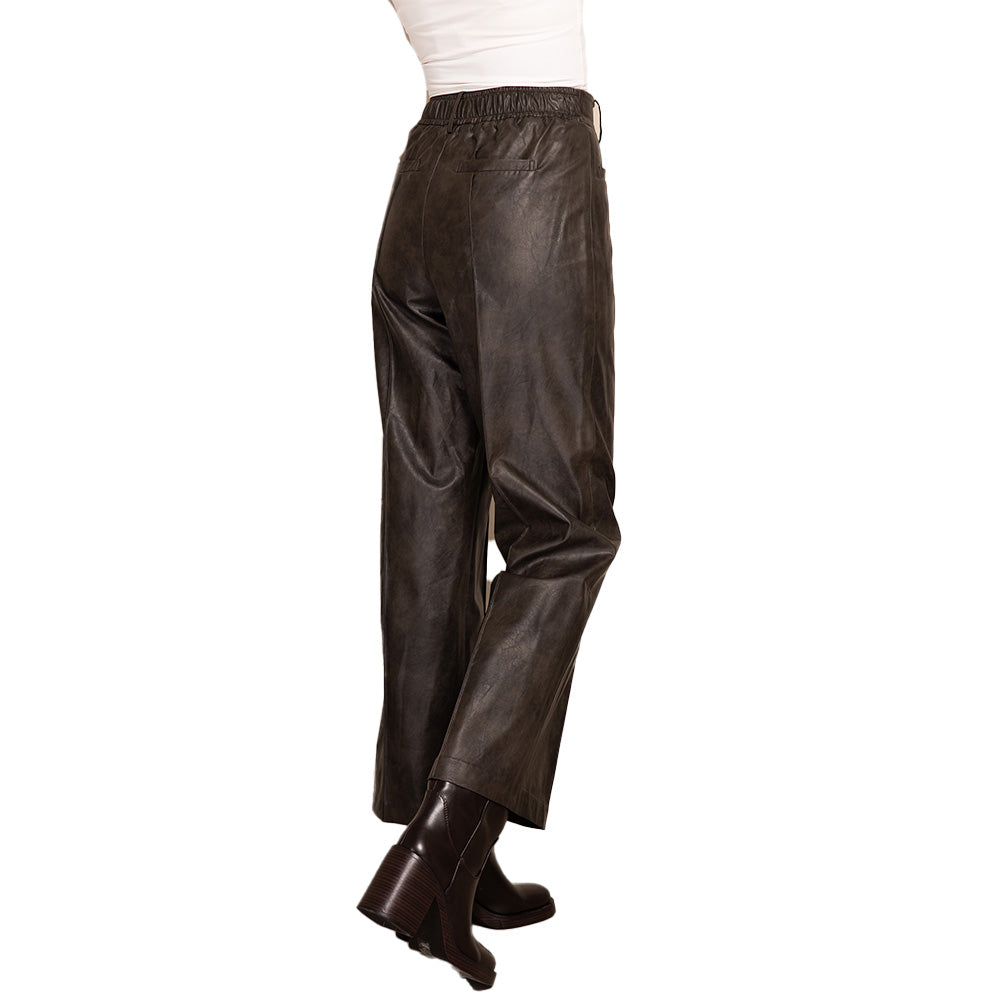 Zhrill Damen Hose Lederoptik ZHNENI - coffee