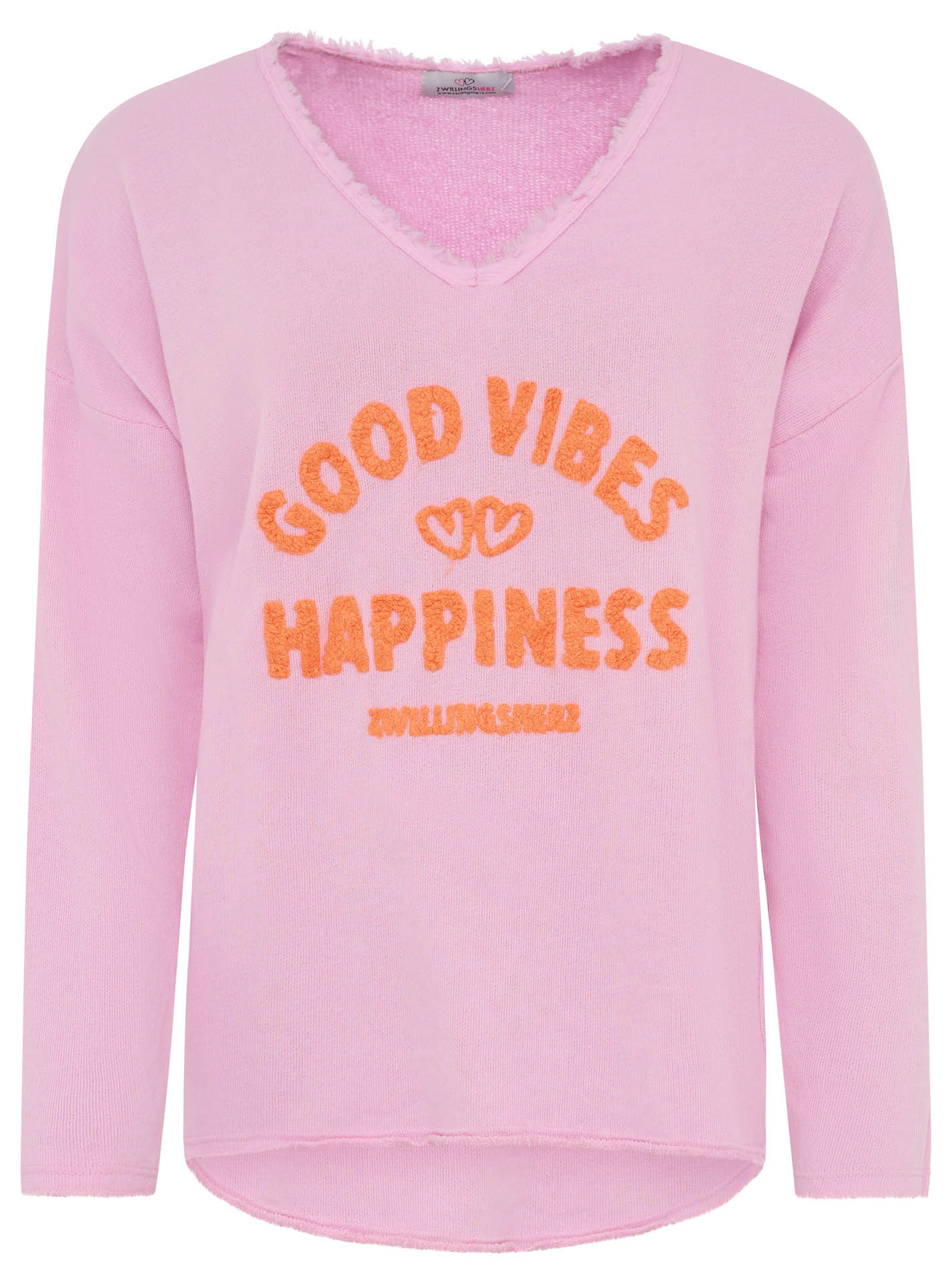 Zwillingsherz Damen Sweatshirt BW " Good Vibes & Happiness"