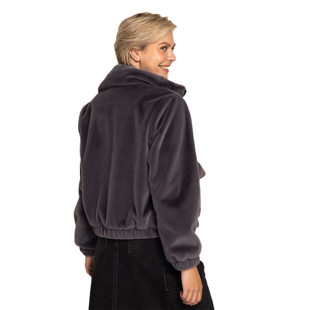 Zhrill Damen Kunstfell-Jacke ZHDARA - anthra