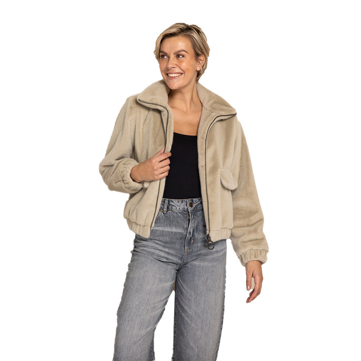 Zhrill Damen Kunstfell-Jacke ZHDARA - green
