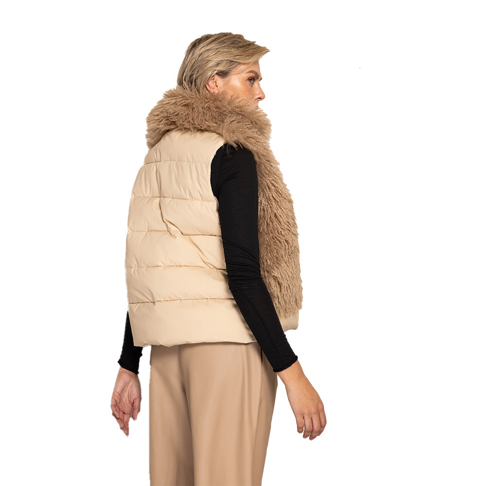 Zhrill Damen Kunstfell-Weste ZHANE - taupe