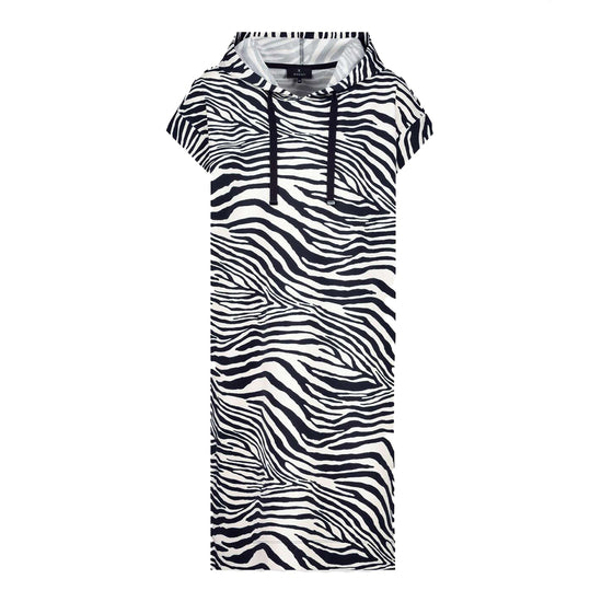 Monari Damen Sweatkleid mit Zebrastreifen Druck