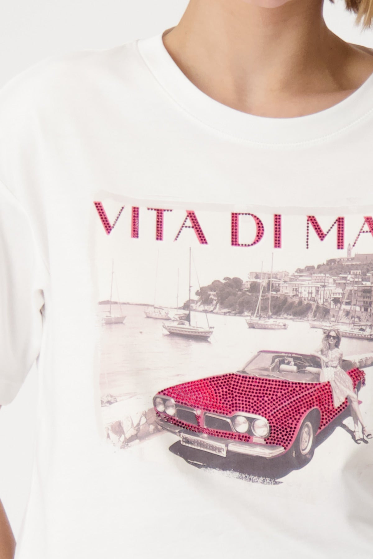 Monari Damen T-Shirt mit Auto-Print Sardinien
