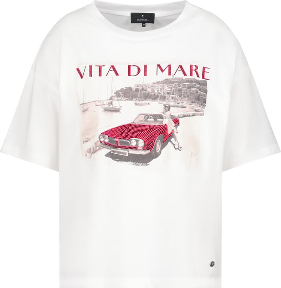 Monari Damen T-Shirt mit Auto-Print Sardinien